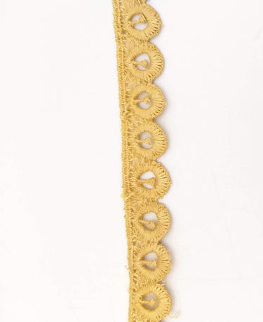 9 Yards Beige Embroidery Polyester Lace Trim, Approx. 18mm Wide, Fringe Trim